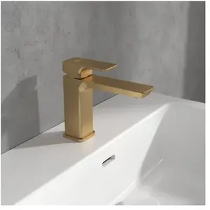 Mitigeur lavabo VILLEROY ET BOCH Subway 3.0 sans tirette Brushed Gold pas cher