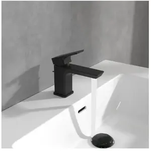 Mitigeur lavabo compact VILLEROY ET BOCH Subway 3.0 avec tirette Noir mat pas cher