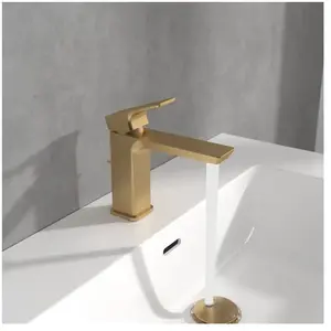 Mitigeur lavabo VILLEROY ET BOCH Subway 3.0 avec tirette Brushed Gold pas cher