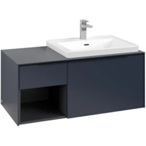 Comparateur de prix : Villeroy & Boch Subway 3.0 armoire sous lavabo, éclairage LED, 2 tiroirs, lavabo à droite, élément d'étagère en bas à gauche, 1001x422,5x516mm, C571L1VQ
