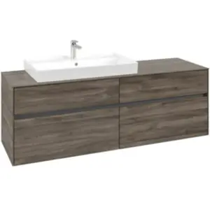 V&B Collaro Meuble sous lavabo 160x54,8x50 cm, vasque à gauche, chêne ...
