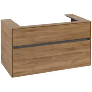 Comparateur de prix : V&B Collaro Meuble sous lavabo 100x54,8x50 cm, vasque centrale, chêne Kansas
