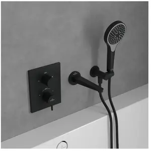 Mitigeur thermostatique encastré 2 voies VILLEROY ET BOCH Conum Matt Black pas cher