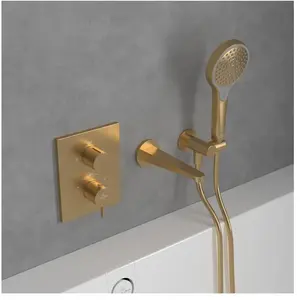 Mitigeur thermostatique encastré 2 voies VILLEROY ET BOCH Conum Brushed Gold pas cher