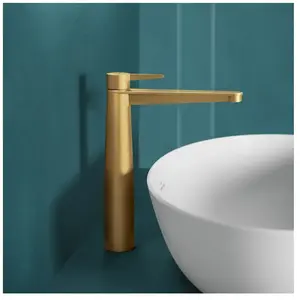 Comparateur de prix : Villeroy & Boch Mitigeur lavabo surélevé  Conum avec vidage Push Open Brushed Gold TU