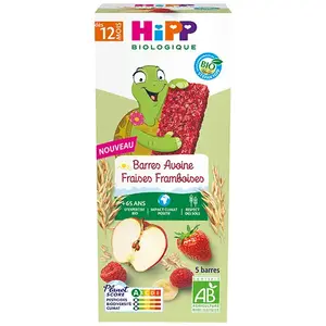 Hipp Bio Barres Avoine Fraises Framboises Bio 5x20g pas cher