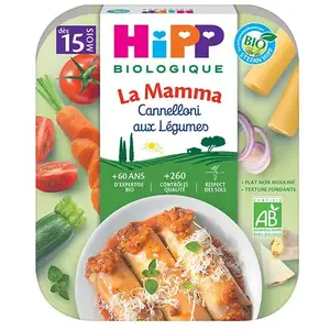 Comparateur de prix : Hipp Bio La Mamma Cannelloni aux Légumes +15m 250g