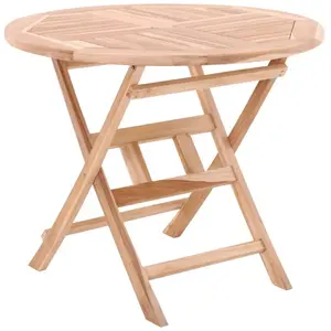 Sit Garden - Table de jardin en Teck rond naturel -80x80x75 cm OS pas cher