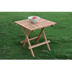 Sit Garden - Table en Teck carré naturel - 50x50x50 cm OS pas cher