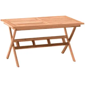 Sit Garden - Table de jardin en Teck avec porte-parapluie pliable naturel - 135x85x75 cm OS pas cher
