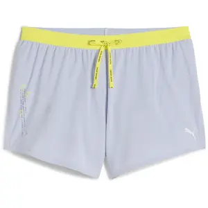 Puma Short fendu en maille 3" RUN Femme bleu L pas cher