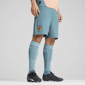 PUMA Short de Football Manchester City Homme 2024/25 - Bleu - Taille : S pas cher