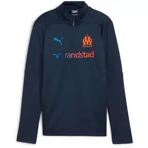 Puma Haut d'entraînement 1/4 zip enfant OM 2024/25 Bleu 8 ans 778223-24 pas cher