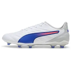 PUMA Mixte King Pro FG/AG Soccer Shoe, White-Bluemazing-Flat Light Gray, 37.5 EU pas cher