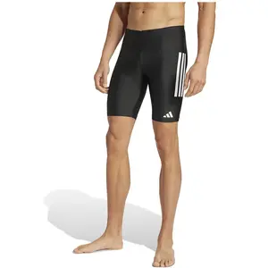 adidas Homme 3 Stripes Swim Jammers 8 inch, Black/White, M-L pas cher