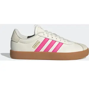 Chaussures adidas VL Court 3.0 blanc rose chewing-gum femme - 36 pas cher