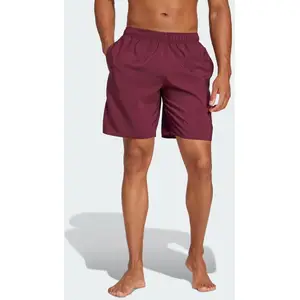 adidas Homme Solid CLX Classic-Length Swim Shorts, Maroon/Black, XL pas cher