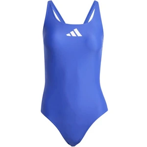 adidas Maillot de Bain Femme 3 Bars 40, Bleu Semi-lucide/Blanc, 46 FR pas cher