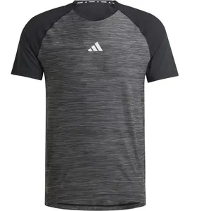 T-shirt adidas Gym+ Training 3 bandes manche courte gris noir - SVendu paratmosferasport