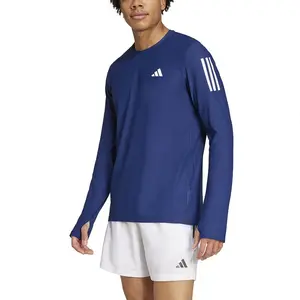 adidas T-shirt manches longues Own the Run bleu L pas cher