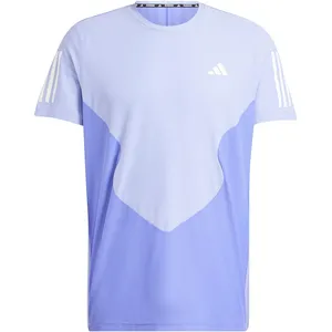 adidas T-shirt Own the Run Colorblock AEROREADY - Semi Cobalt Blue / B... pas cher