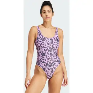 adidas Maillot de bain 1 pièce imprimé animal dos en U femme Essential... pas cher