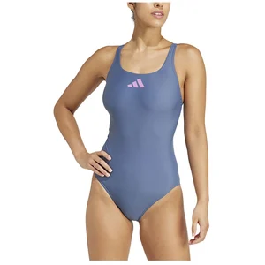 adidas Femme 3 Bar Logo Swimsuit, Preloved Ink/Preloved Purple, 34 pas cher