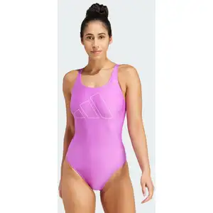 adidas Maillot de bain 1 pièce femme Big Bars violet 38 pas cher
