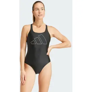 adidas Femme Big Bars Swimsuit, Black, 28 pas cher