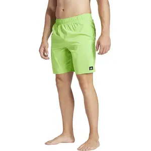 adidas Homme Solid CLX Classic-Length Swim Shorts, Lucid Lime/White, M pas cher