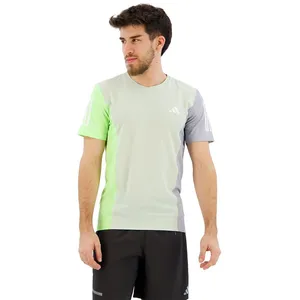 Comparateur de prix : adidas Homme Own The Run Colorblock Tee, Linen Green/Green Spark/Halo Silver, L