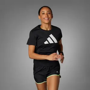 T-shirt adidas Run It manches courtes noir pur blanc femme - LVendu paramazon