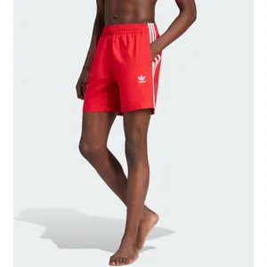 adidas Short de bain Originals Adicolor 3-Stripes - Better Scarlet, Better Scarlet L pas cher