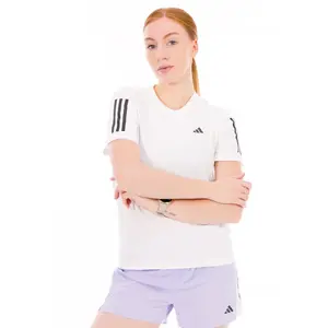 T-shirt adidas Own The Run manche courte blanc pur noir femme - M pas cher
