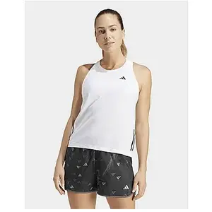 adidas - Women's Own the Run Bars Tank - Débardeur taille S, blanc pas cher
