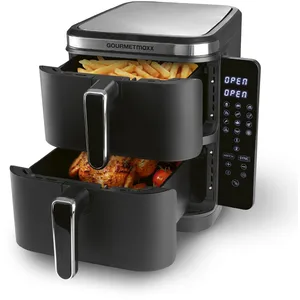 Comparateur de prix : GOURMETmaxx FryUp Friteuse à air chaud verticale à double chambre | Ai...