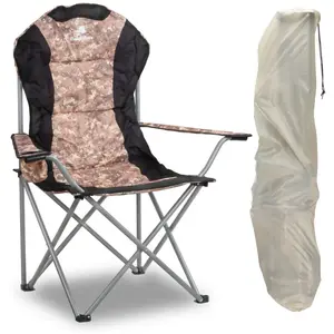 CampFeuer Chaise de camping pliante, camouflage, chaise de pêche avec porte-gobe... pas cher