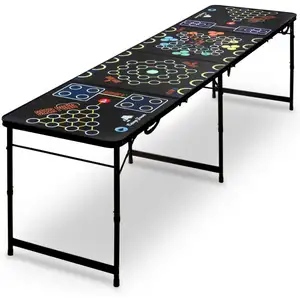 Table de beer pong CampFeuer, table multi-jeux de fête pliante 6 en 1,...