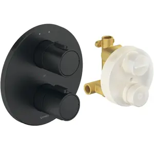 Robinetterie thermostatique Duravit Set thermostatique encastré, rosace ronde, 2 consommateurs, 24 l/min, TH4200008046 pas cher
