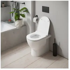 Duravit D-Code Cuvette au sol, carénage jusqu au mur, 2037090000, back... pas cher