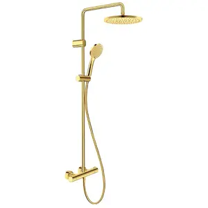 Colonne de douche thermostatique DURAVIT MinusFlow doré poli