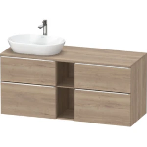 Duravit Meuble sous lavabo D-Neo 140x55 cm, 2 tiroirs, 2 portes, chêne...