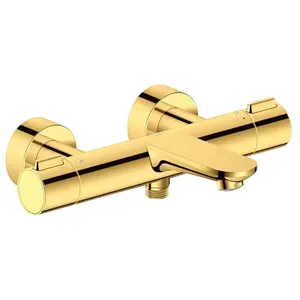 Mitigeur bain douche thermostatique DURAVIT Wave doré poli pas cher