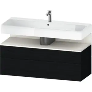 Duravit Meuble sous-lavabo Qatego 119x47x59 cm, blanc mat/éclat, 1 por...