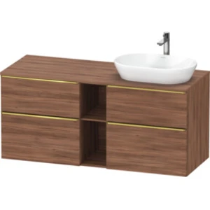 Duravit Meuble sous lavabo D-Neo 140x55 cm, 2 tiroirs, 2 portes, gris ...