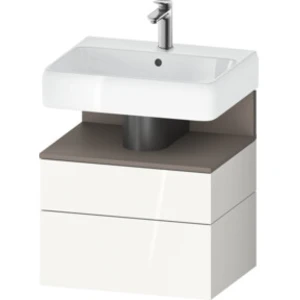 Duravit Meuble sous lavabo Qatego 59x47x59 cm, blanc mat/gris, 1 porte, 1 tiroir pas cher