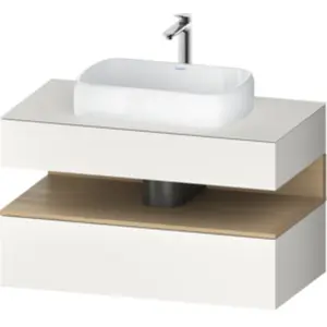 Duravit Meuble sous lavabo Qatego 100x55x60 cm, blanc mat, 1 tiroir