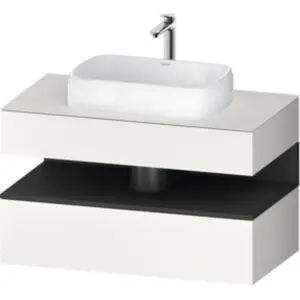 Duravit Meuble sous lavabo Qatego 100x55x60 cm, gris/blanc, Pl, niche