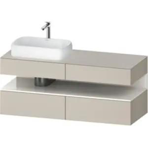 Duravit Meuble sous lavabo Qatego 140x55x60 cm, blanc g/taupe m, placa...