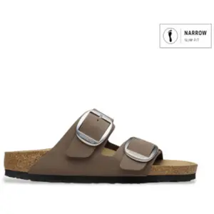 Birkenstock pour femme. 1032081 Arizona Big Buckle Sandals brown (39), Plat, Boucle, Casuel, Taupe pas cher